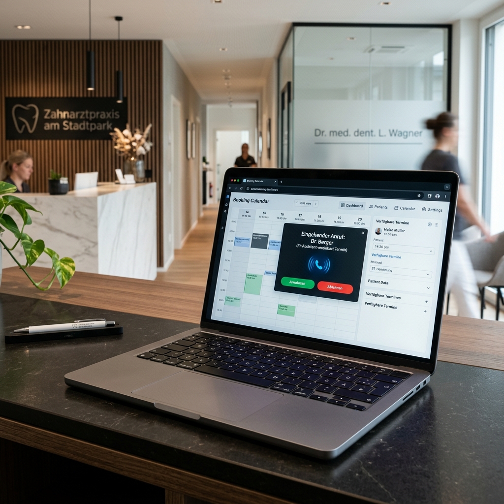 Macbook am Empfang
