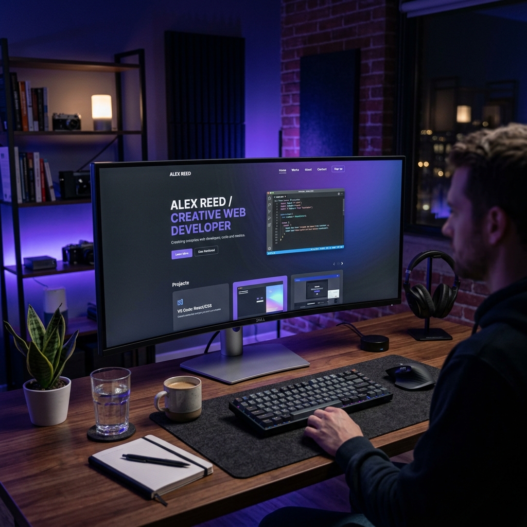 Klassisches High-End Webdesign auf Monitor